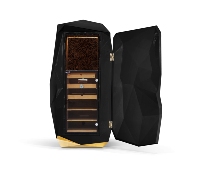 Diamond Black Cigar Humidor Cabinet mobile image 3