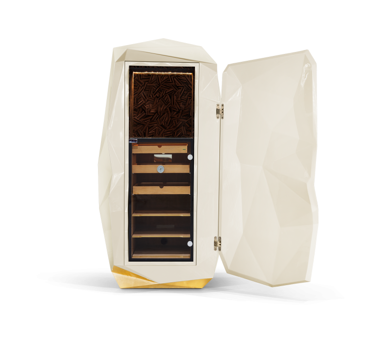 Diamond Cream Cigar Humidor Cabinet mobile image 3