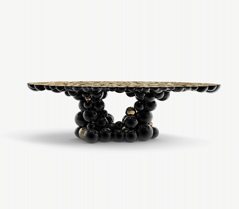 Newton Black Gold Dining Table mobile image 1