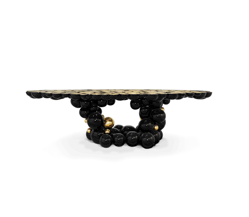Newton Black Gold Dining Table mobile image 2
