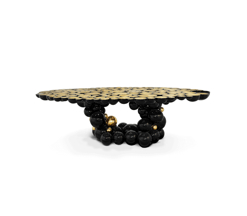 Newton Black Gold Dining Table mobile image 3