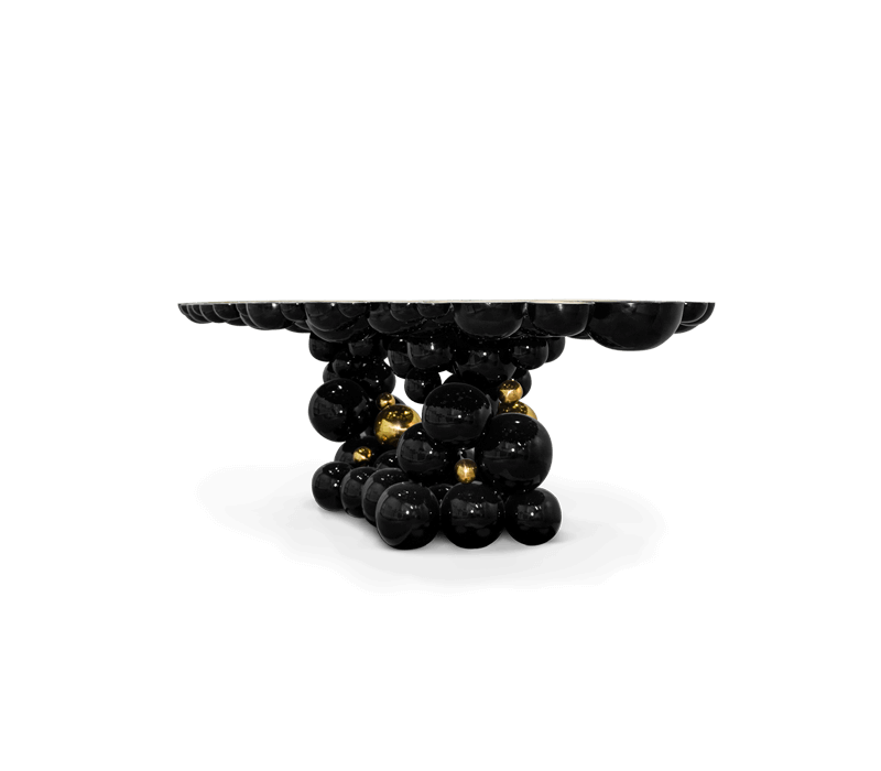 Newton Black Gold Dining Table mobile image 4