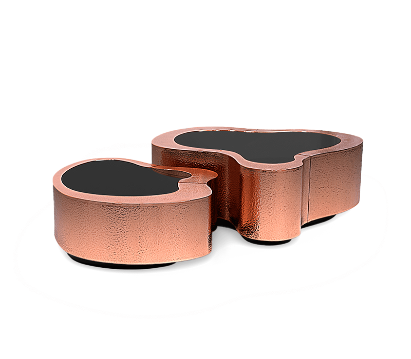Wave Hammered Copper Center Table mobile image 1