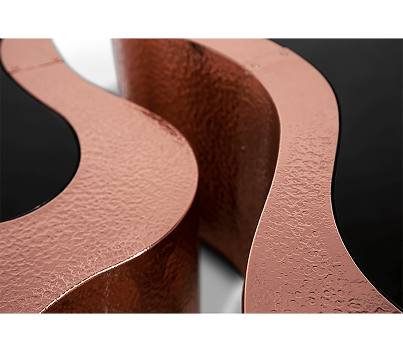 Wave Hammered Copper Center Table mobile image 4