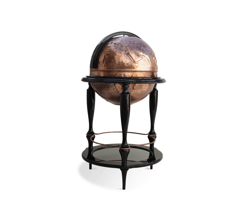 Equator Copper Globe Bar mobile image 2