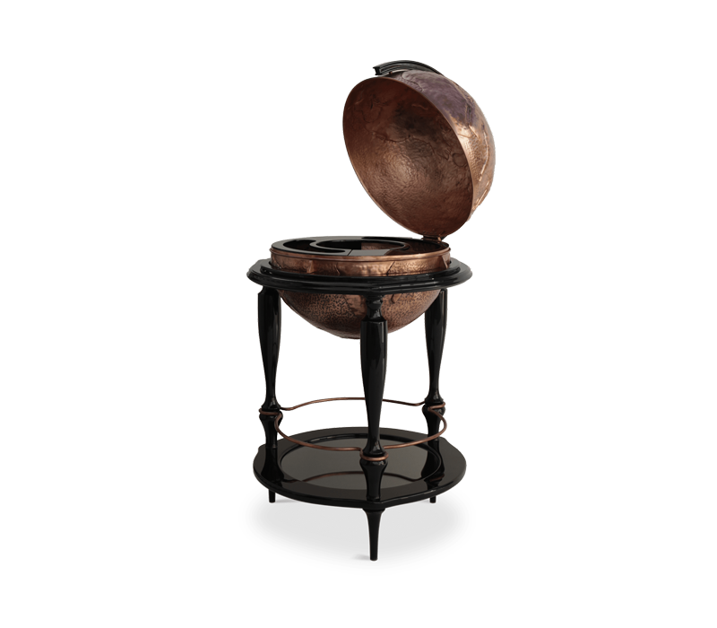 Equator Copper Globe Bar mobile image 3