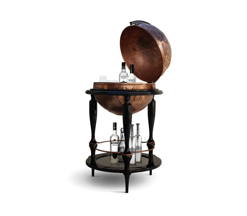 Equator Copper Globe Bar mobile image 4