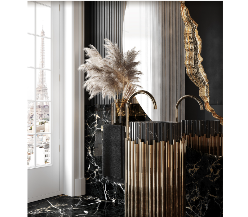 Symphony Nero Marquina Marble Freestand mobile image 8