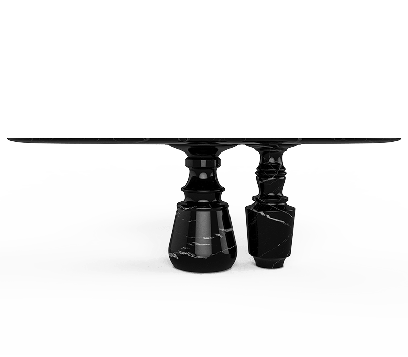 Pietra Oval Nero Marquina Dining Table mobile image 2