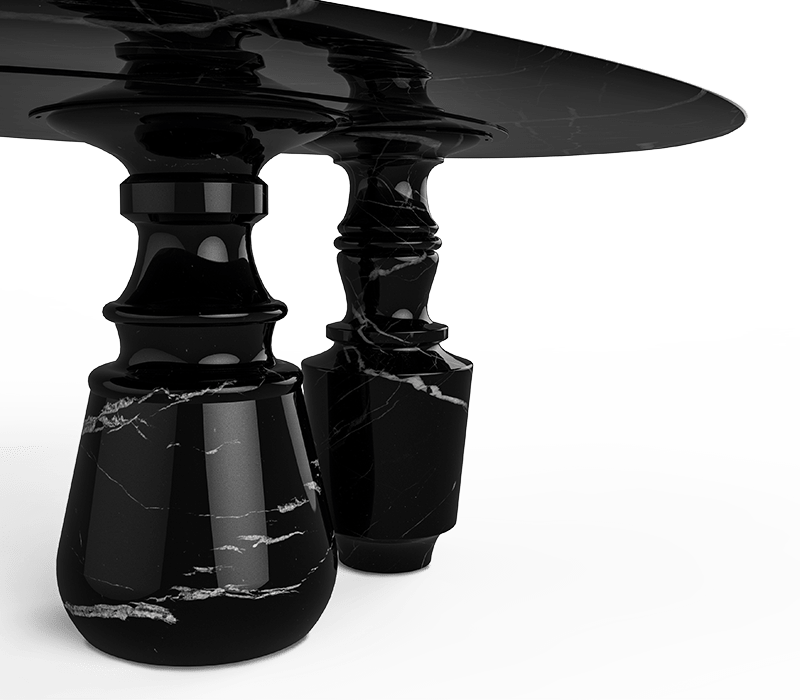 Pietra Oval Nero Marquina Dining Table mobile image 3