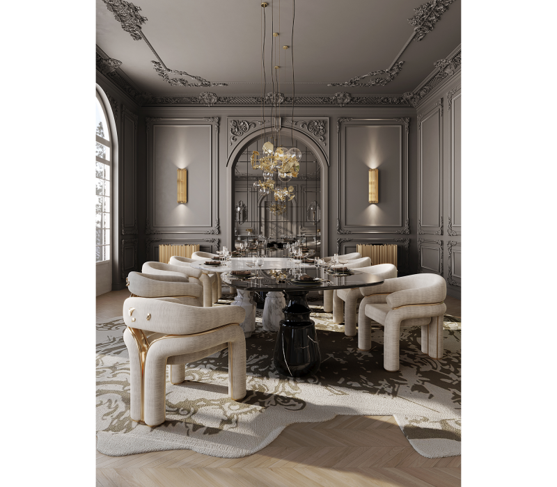 Pietra Oval Nero Marquina Dining Table mobile image 4