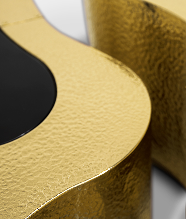 wave hammered brass