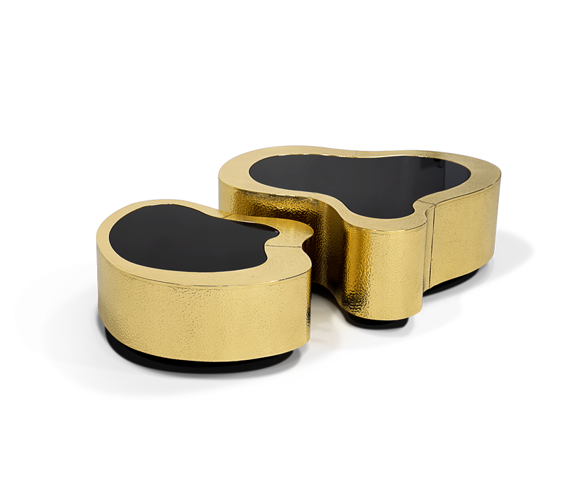 Wave Hammered Brass Center Table mobile image 1