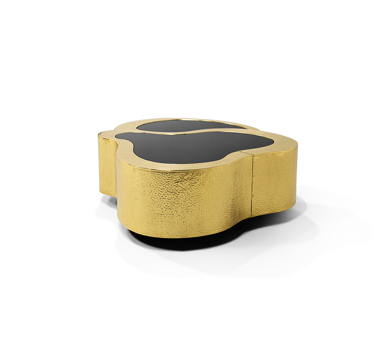 Wave Hammered Brass Center Table mobile image 3