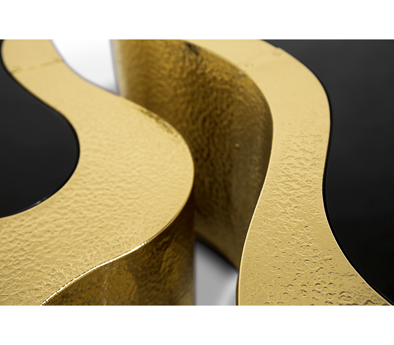 Wave Hammered Brass Center Table mobile image 4