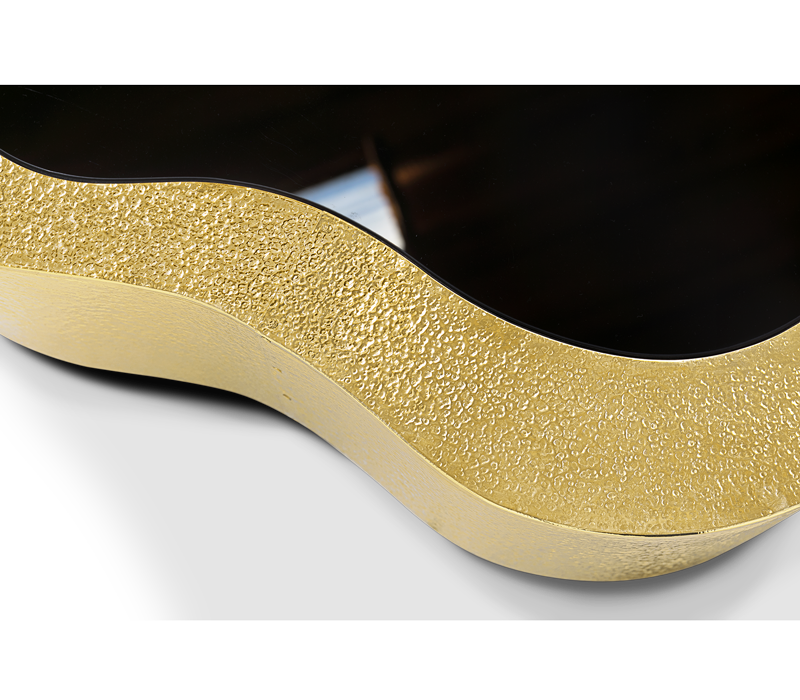 Wave Hammered Brass Center Table mobile image 5