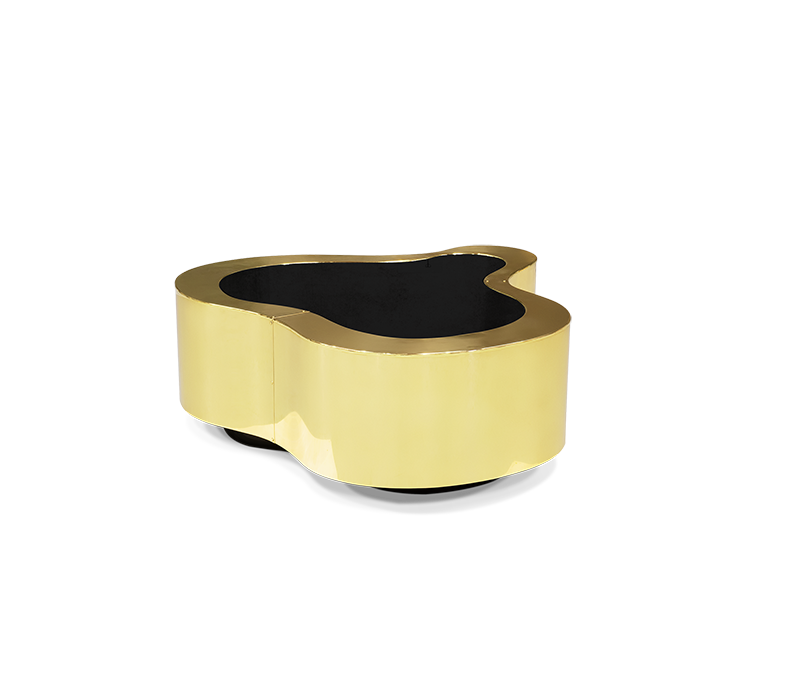 Wave Polished Brass Center Table mobile image 3