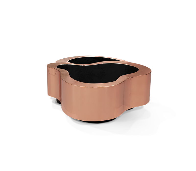Wave Small Polished Copper Center Table mobile image 2