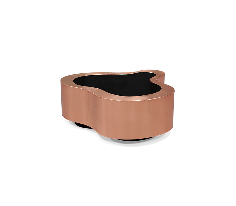Wave Small Polished Copper Center Table mobile image 3