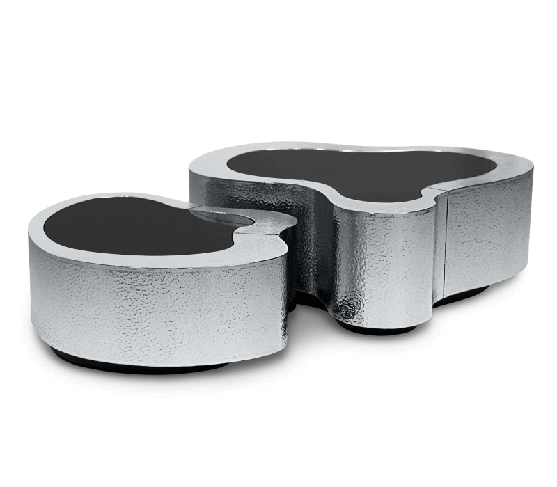 Wave Hammered Stainless Steel Center Table mobile image 1