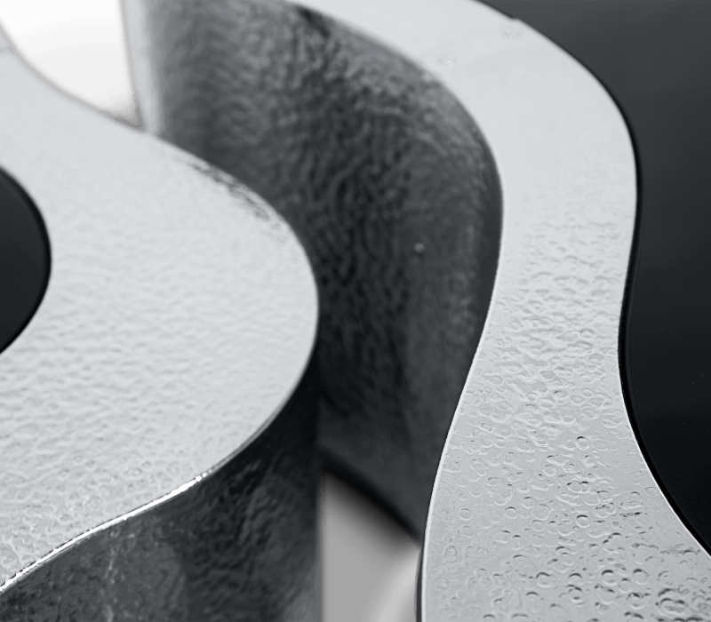 Wave Hammered Stainless Steel Center Table mobile image 4