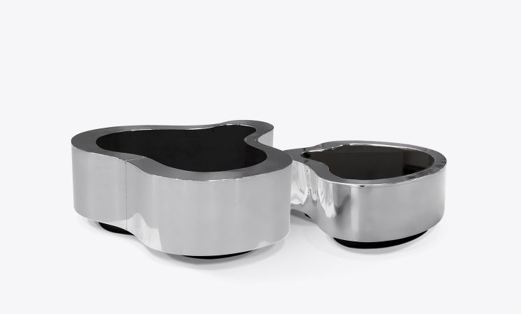 wave  polished stainless steel