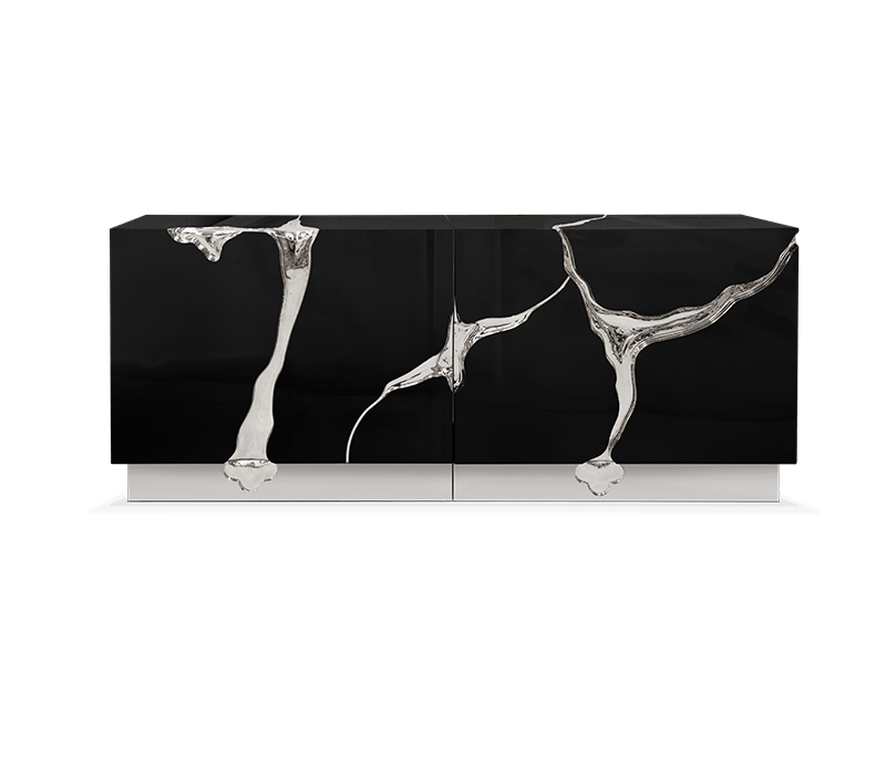 Lapiaz Black Silver Sideboard mobile image 1