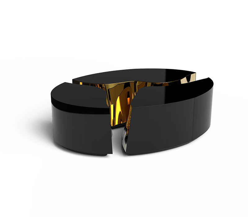 Lapiaz Oval Black Center Table mobile image 1