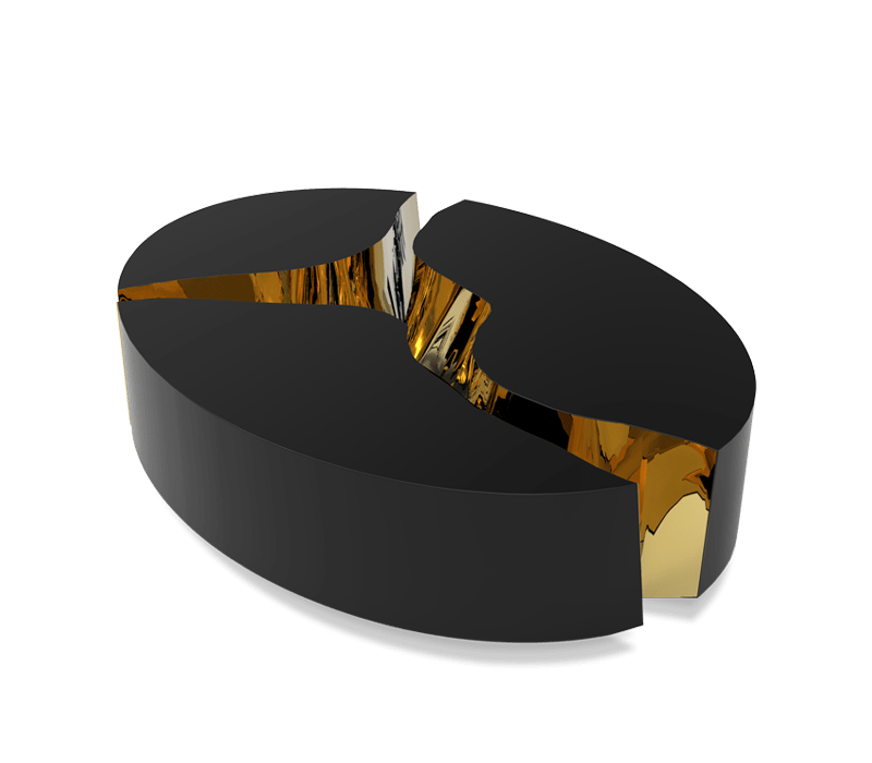 Lapiaz Oval Black Center Table mobile image 2