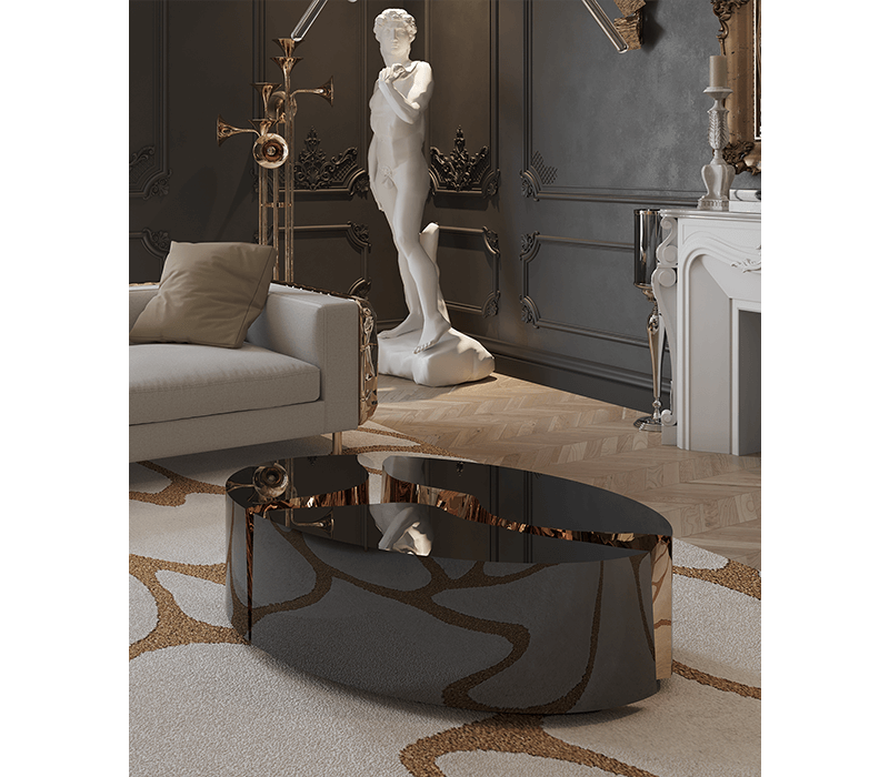 Lapiaz Oval Black Center Table mobile image 4