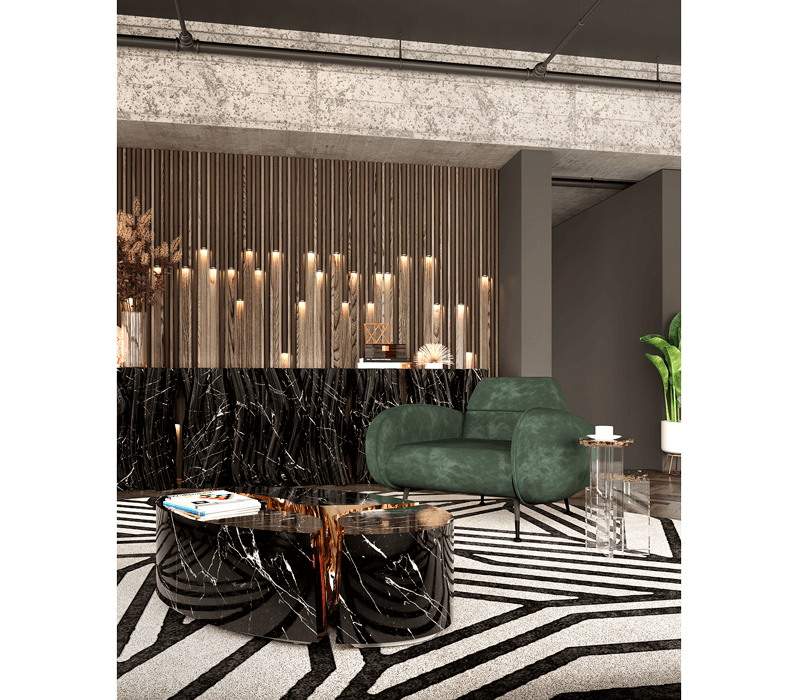 Lapiaz Oval Black Center Table mobile image 5