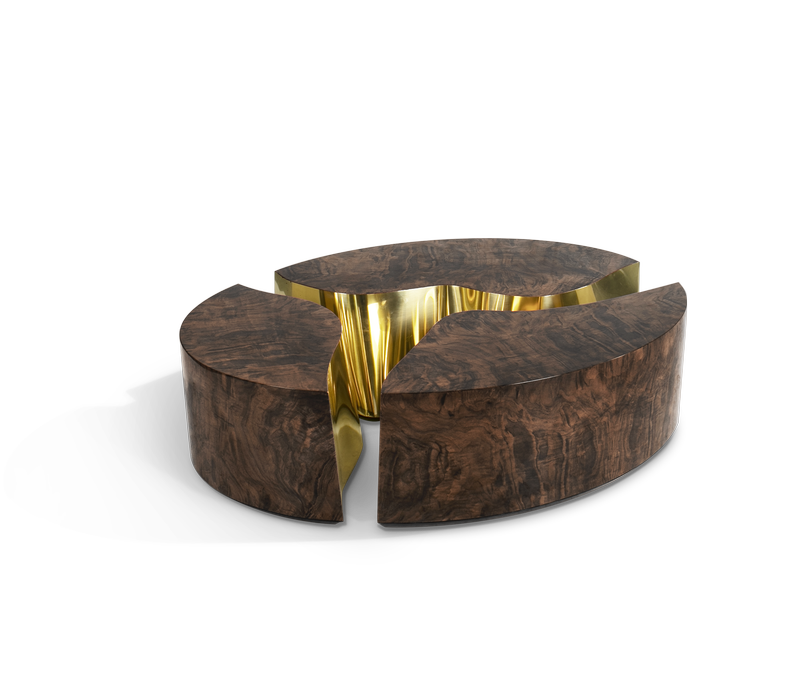 Lapiaz Oval Walnut Center Table mobile image 1