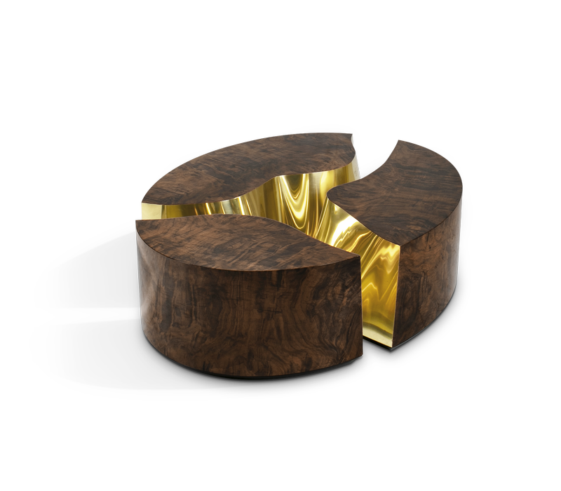Lapiaz Oval Walnut Center Table mobile image 3