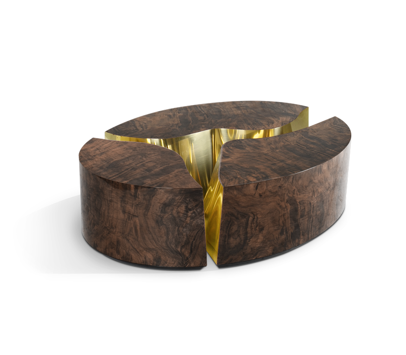 Lapiaz Oval Walnut Center Table mobile image 5