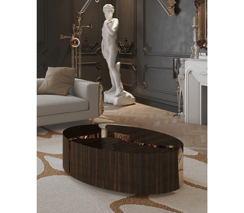 Lapiaz Oval Ebony Center Table mobile image 5