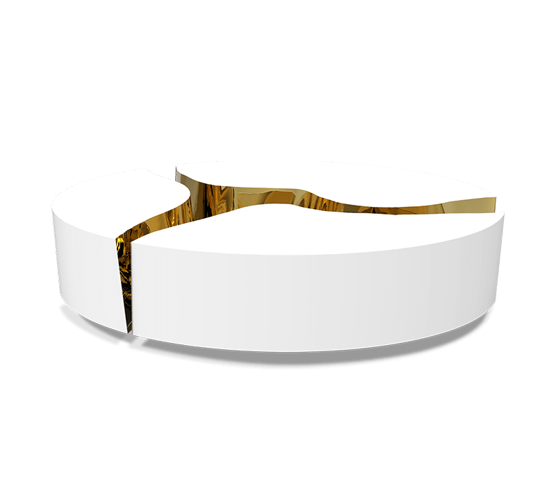 Lapiaz Oval White Center Table mobile image 1