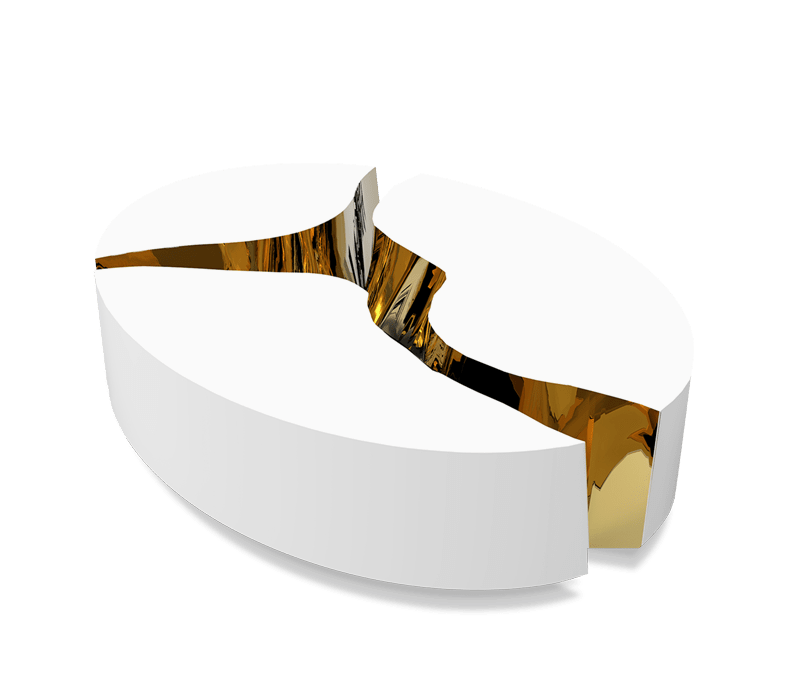 Lapiaz Oval White Center Table mobile image 2