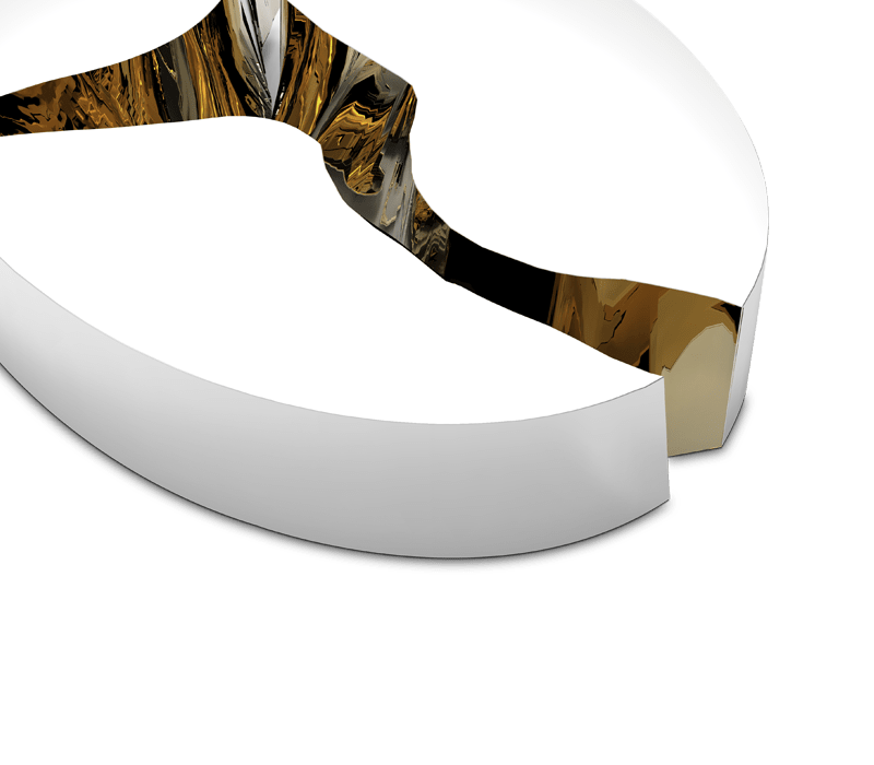Lapiaz Oval White Center Table mobile image 3