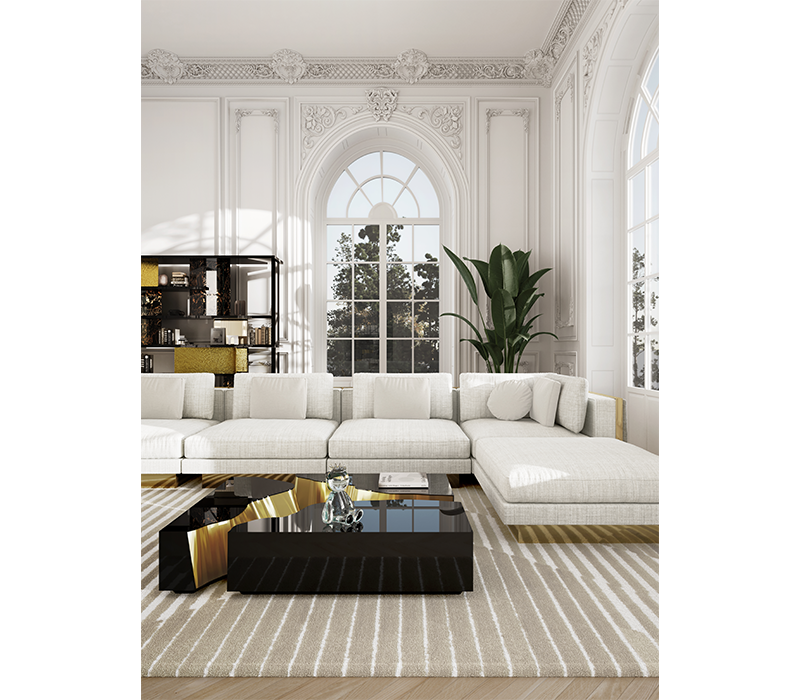 Lapiaz Black And Gold Center Table mobile image 5