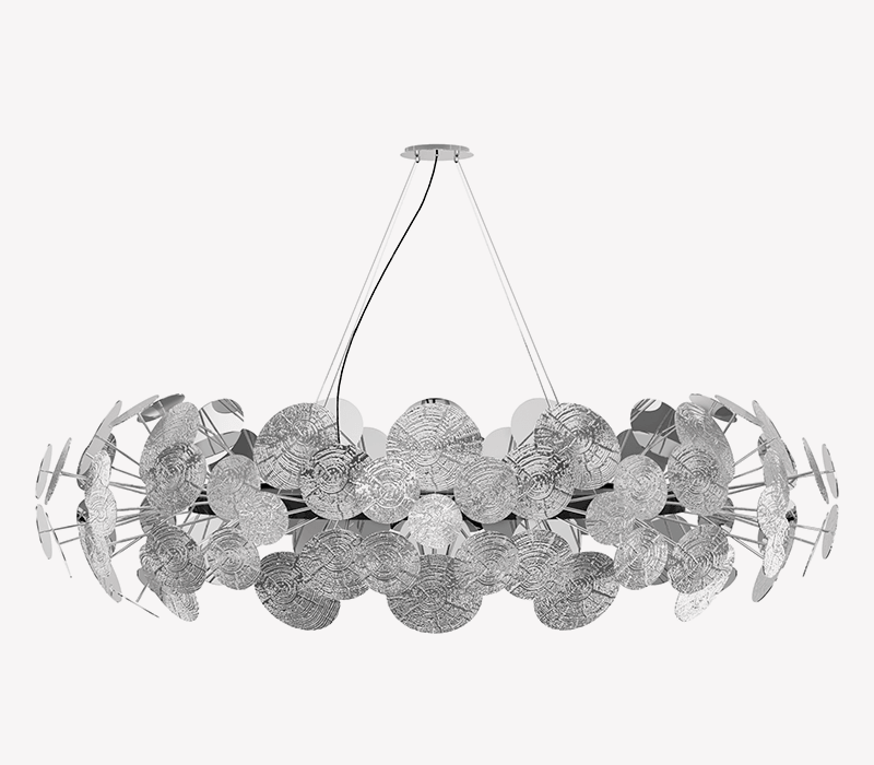 Newton Silver Chandelier Suspension Lamp mobile image 1