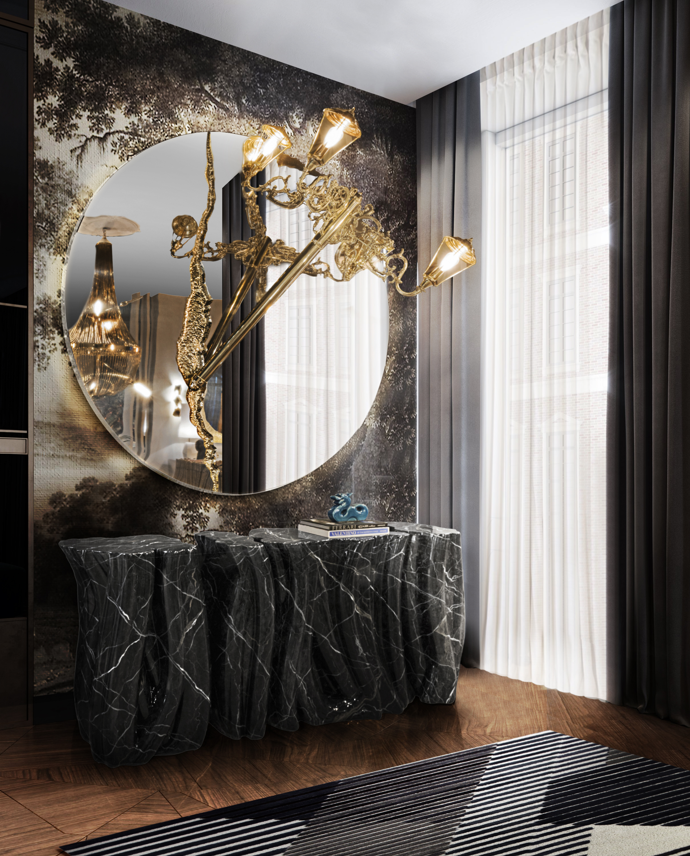 MONOCHROME FAUX-MARBLE