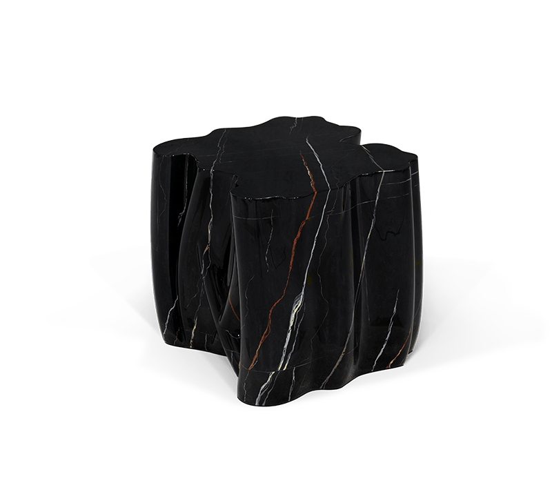 Monochrome Faux Marble Side Table mobile image 2