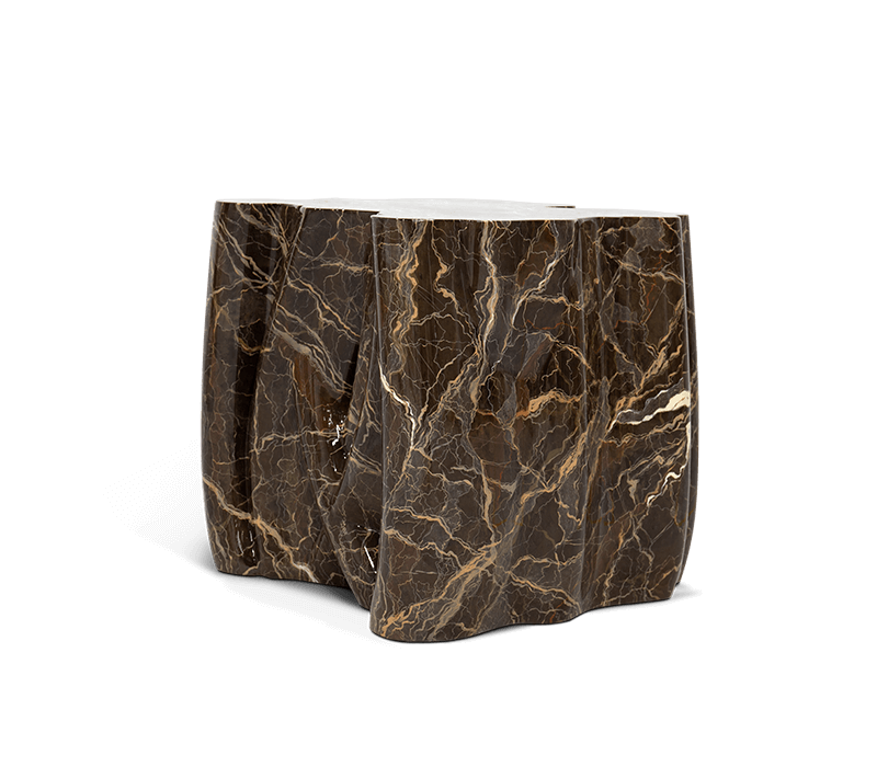 Monochrome Faux Marble Side Table mobile image 4