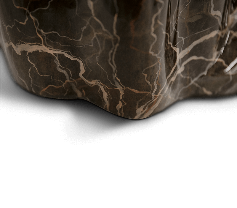 Monochrome Faux Marble Side Table mobile image 5