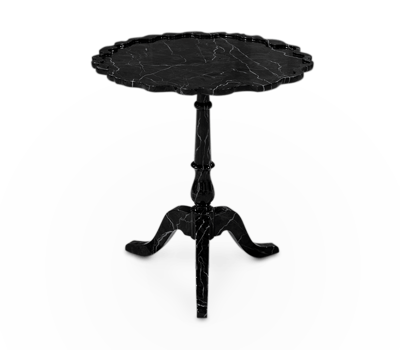 Shield Faux-marble Side Table mobile image 2