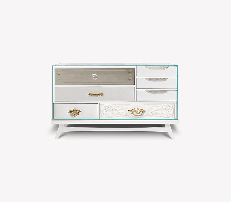 Mondrian White Nightstand mobile image 1