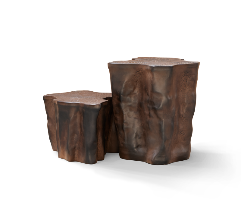 Eden Ceramic Dark Brown Side Table mobile image 1