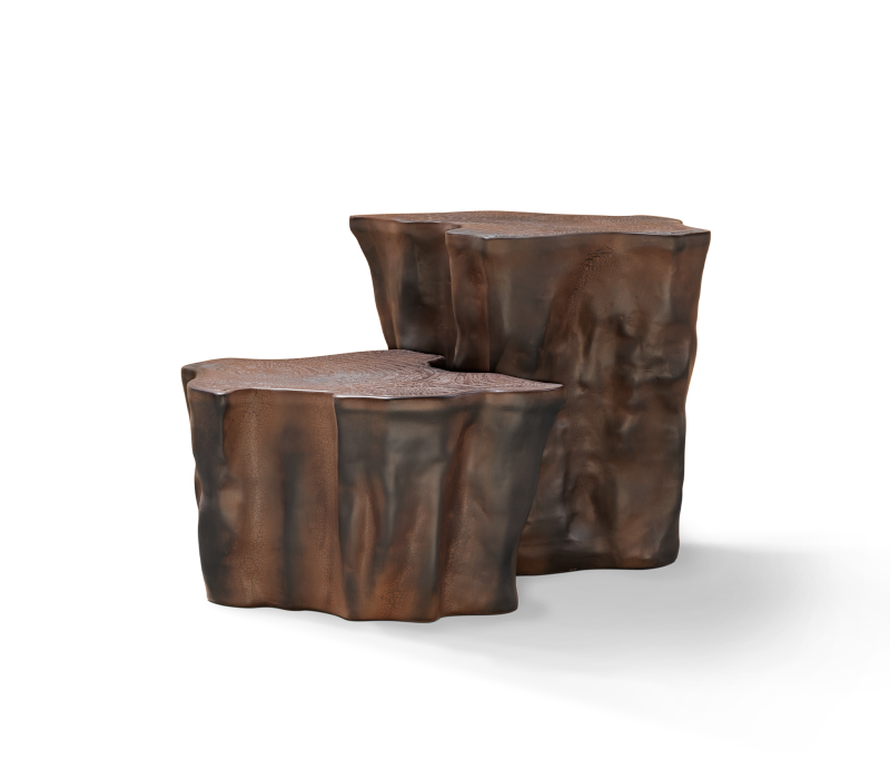 Eden Ceramic Dark Brown Side Table mobile image 2