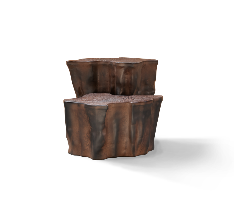 Eden Ceramic Dark Brown Side Table mobile image 3