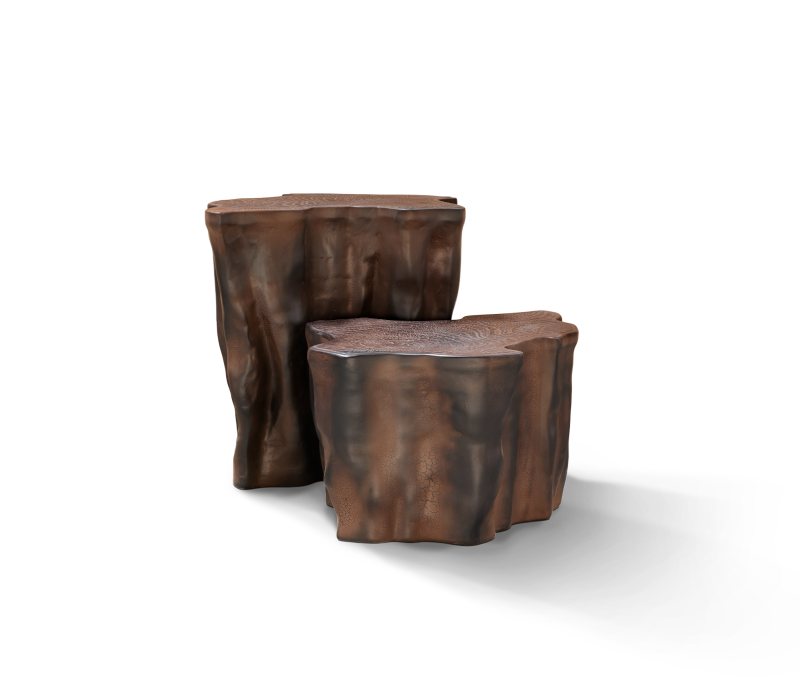 Eden Ceramic Dark Brown Side Table mobile image 4